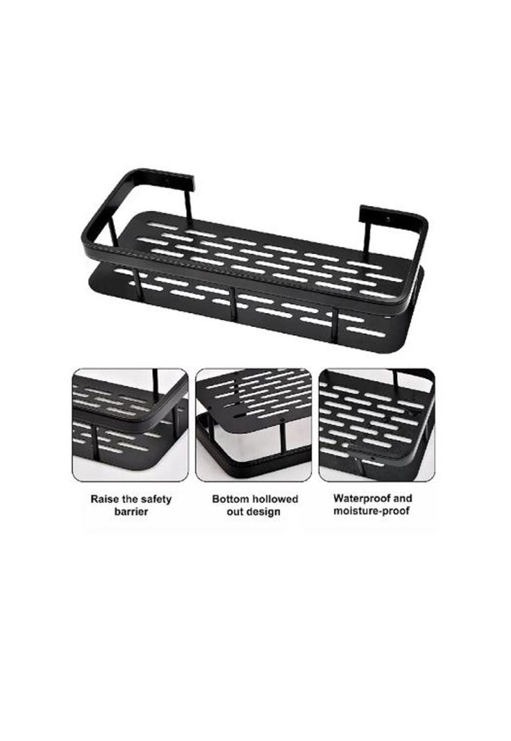 Organizador de Ducha Negro, Repisa para Ducha, Accesorios Multiuso para Baño-2