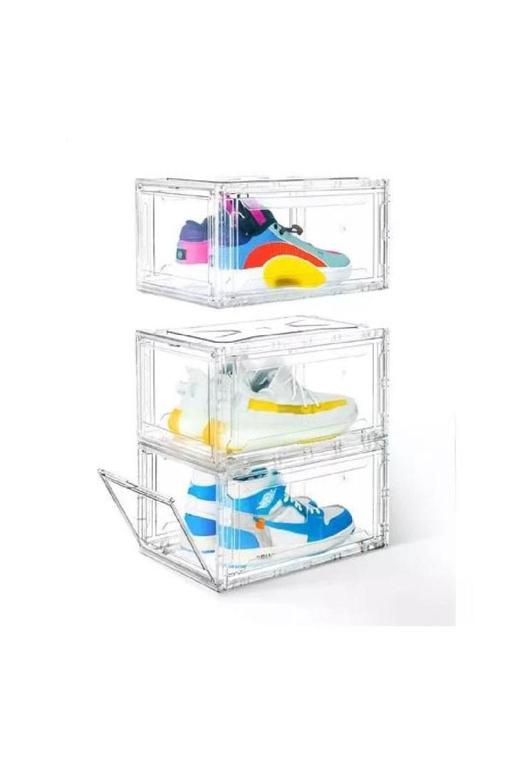 Caja organizadora transparente apilable para zapatos-1