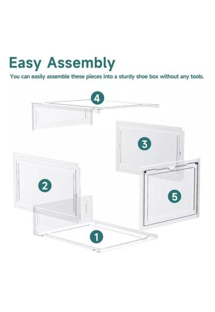 Caja organizadora transparente apilable para zapatos-5