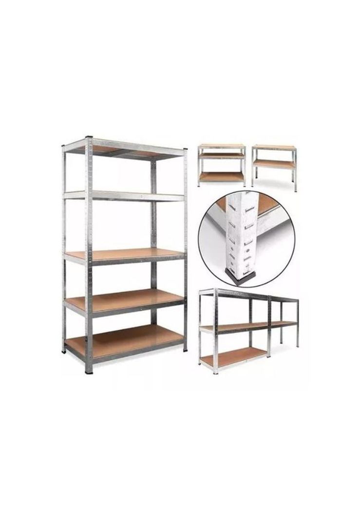 Repisa Metálica Armable Mecano 180x90x40cm 350kg Plateado-1