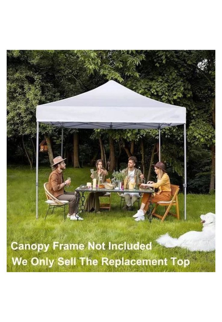 Carpa lona de repuesto para toldo, 3x3 m, impermeable, color blanco-2