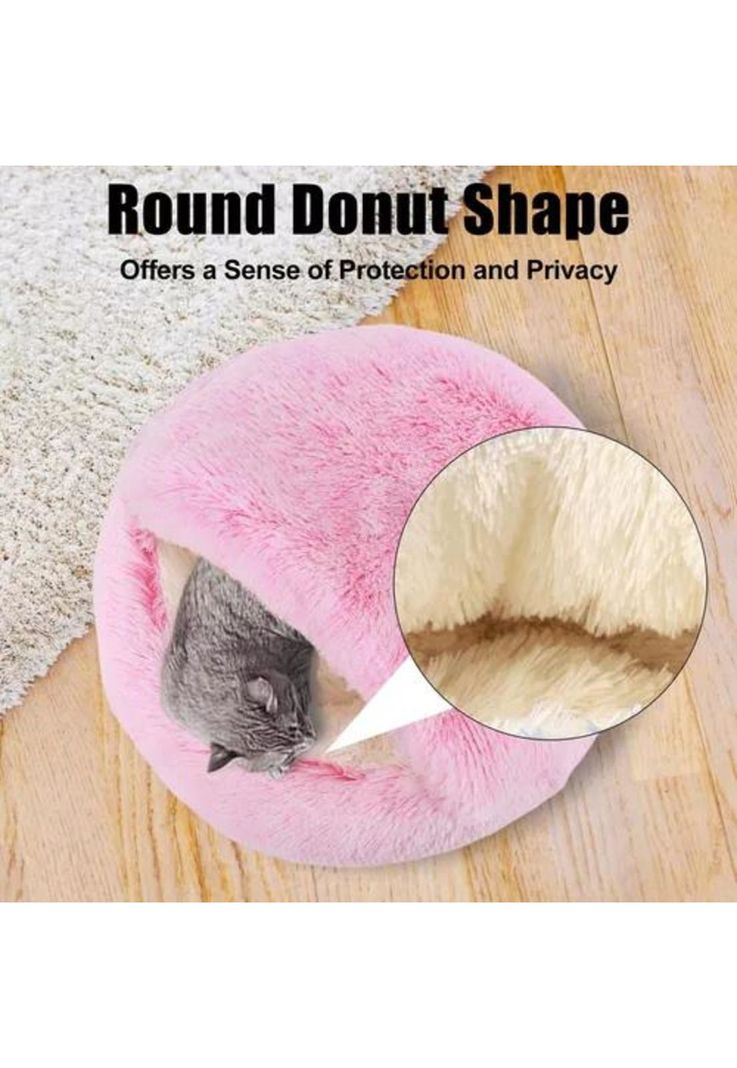 Cama antiestrés premium para mascotas 50 cm rosado-2