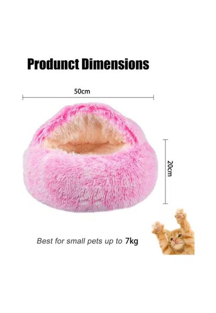 Cama antiestrés premium para mascotas 50 cm rosado-4