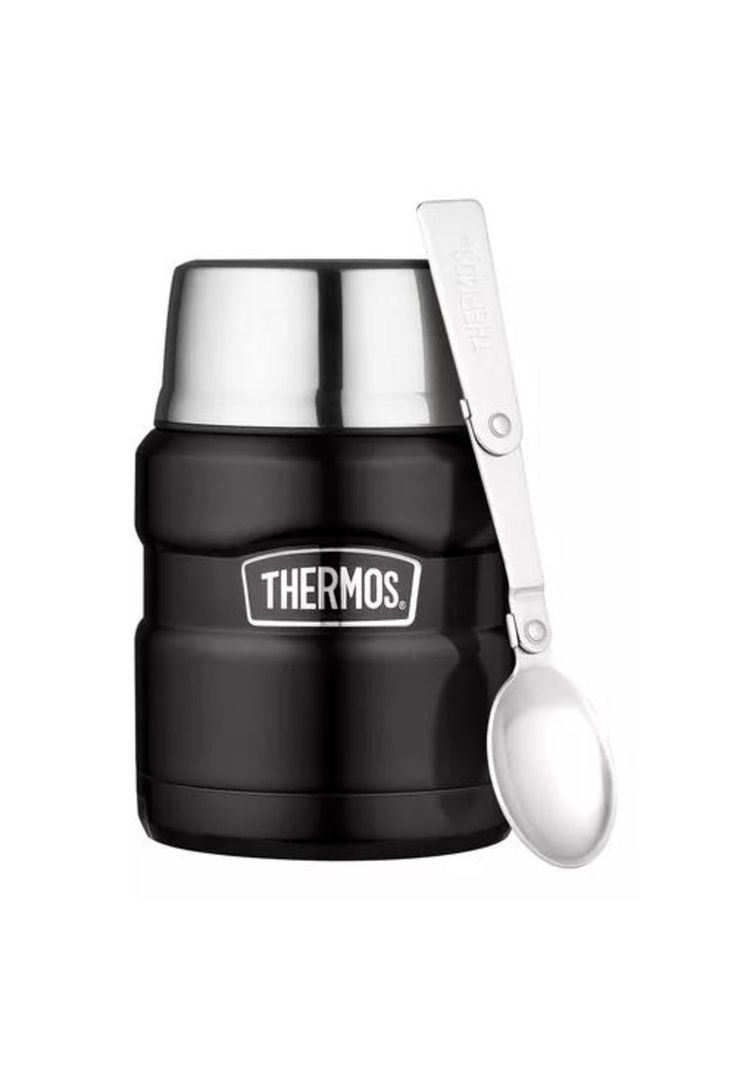 Termo de Comida King - Acero Inoxidable, 470 ml, Negro - Thermos-0