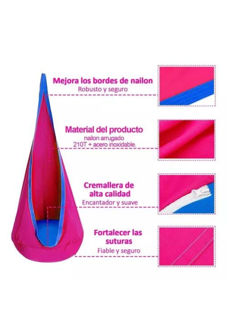 Hamaca columpio sensorial hinchable niños + cojín asiento roja-2