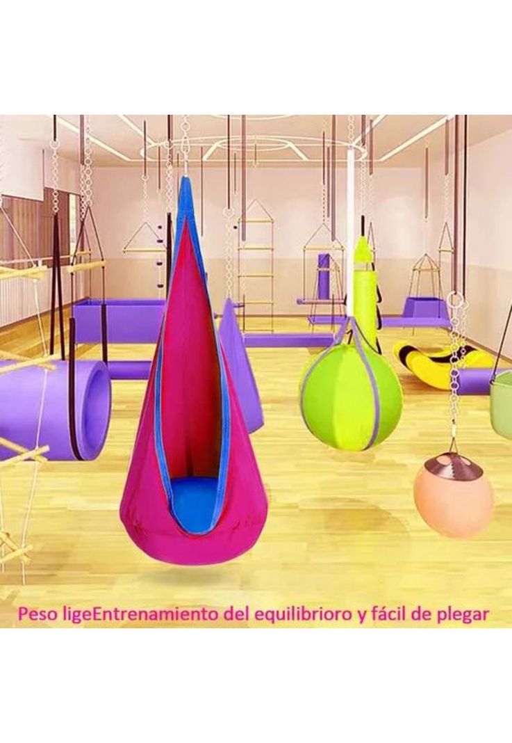 Hamaca columpio sensorial hinchable niños + cojín asiento roja-5