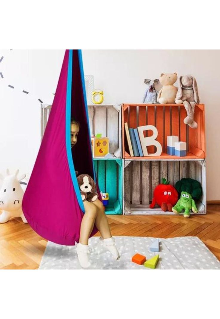 Hamaca columpio sensorial hinchable niños + cojín asiento roja-6