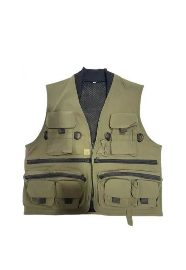 Chaqueta geólogo camping multi bolsillos pesca talla XL, verde-0