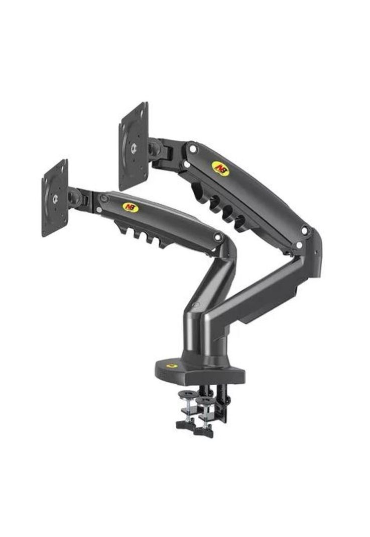 Soporte ergonómico de mesa para TV/monitor 2 brazos negro-0