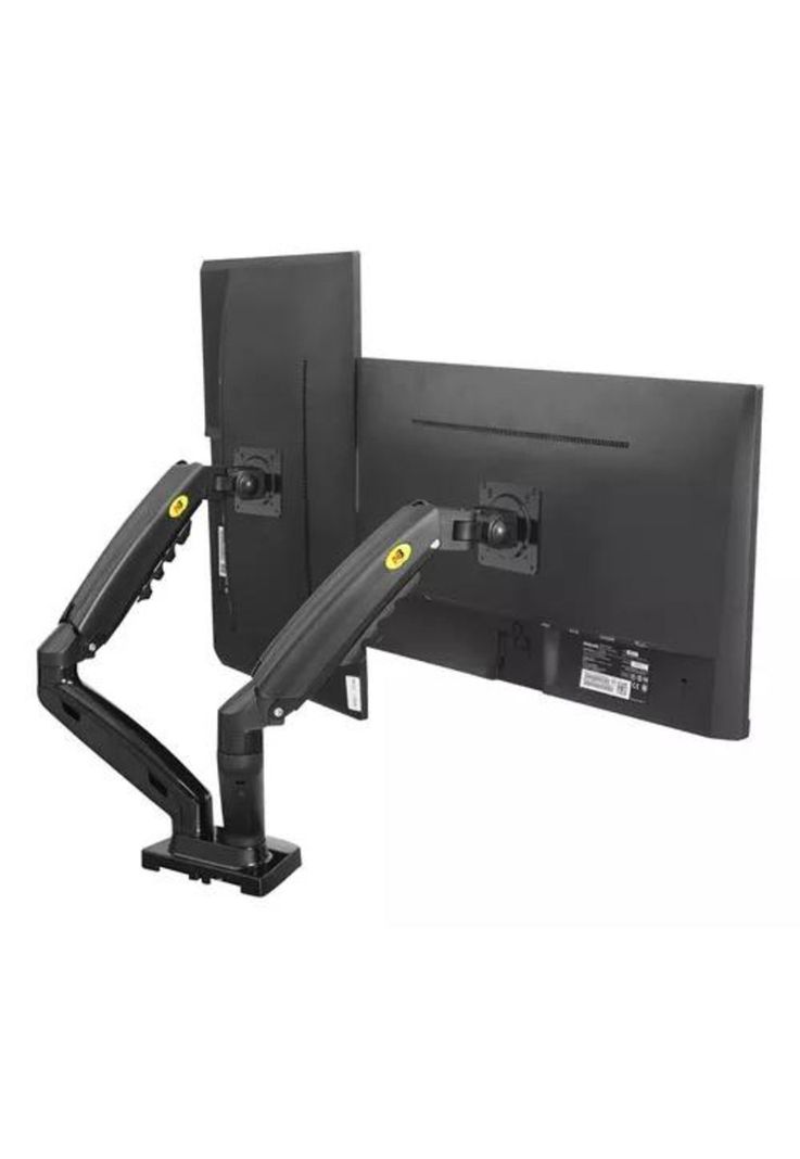Soporte ergonómico de mesa para TV/monitor 2 brazos negro-1