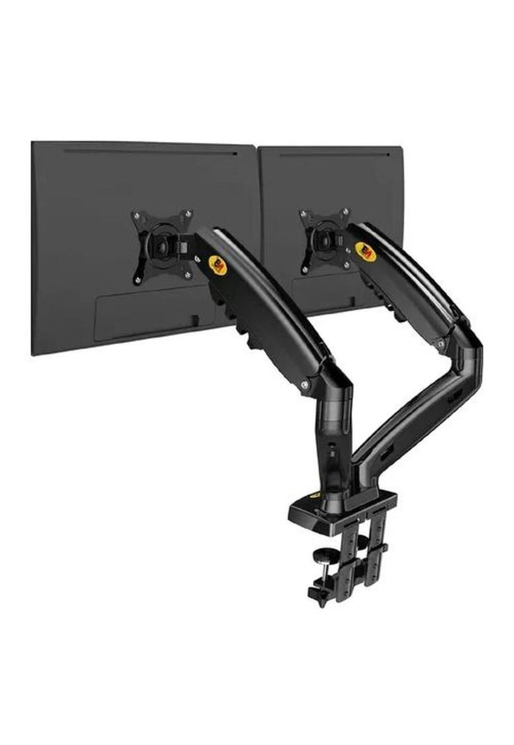Soporte ergonómico de mesa para TV/monitor 2 brazos negro-2