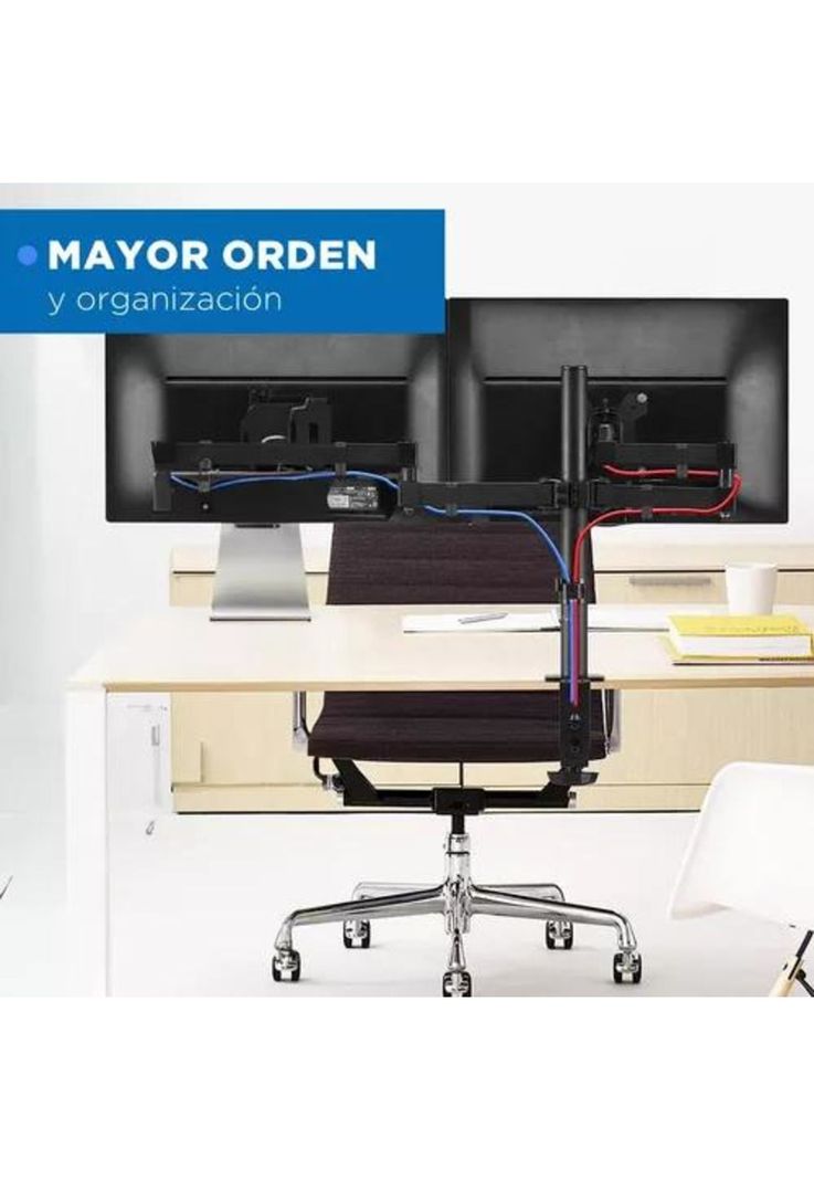 Brazo soporte doble para 2 monitores en base de escritorio-6