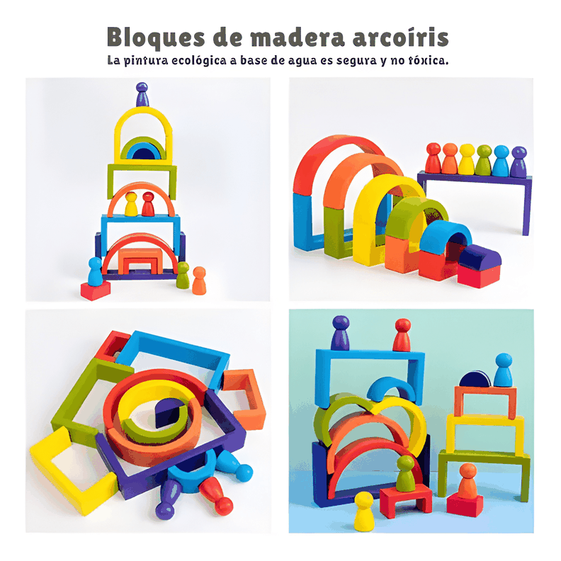 Arcoíris de madera 24 piezas multi juegos #1 Protech | Paris.cl