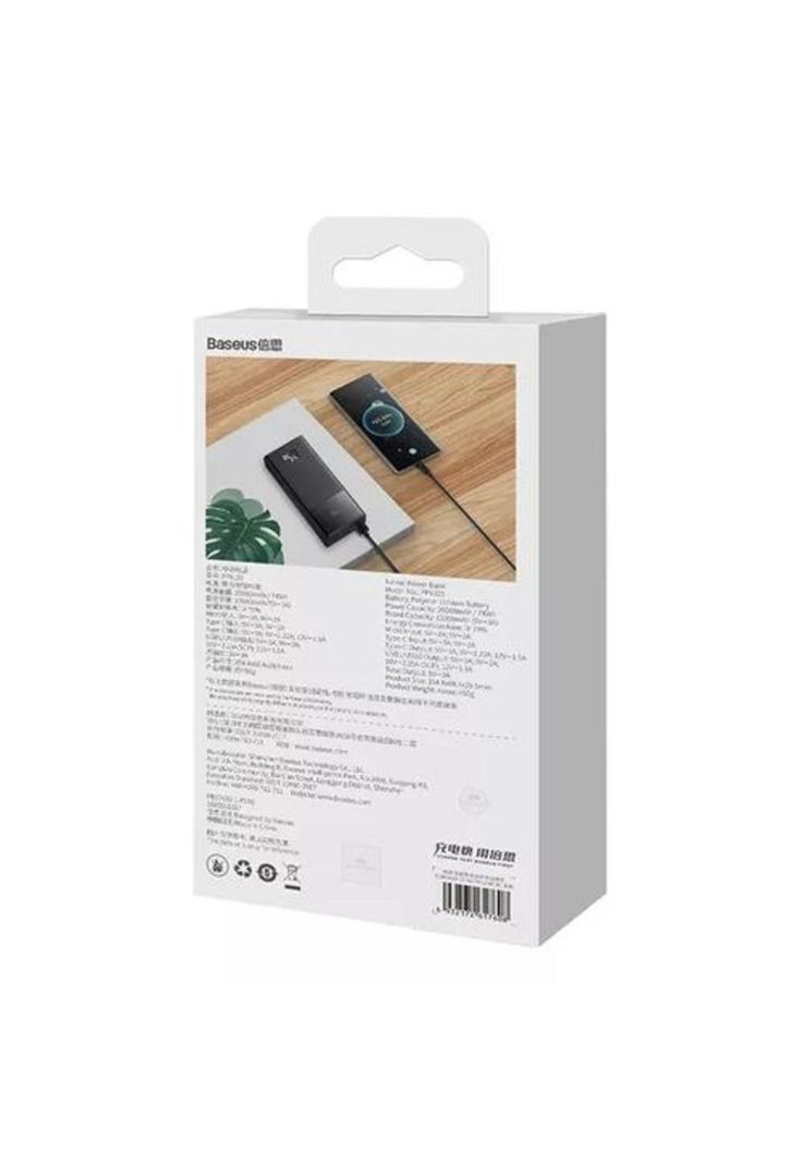 Batería portátil Baseus 20,000 mAh, 22.5W, power bank mini, negro-4