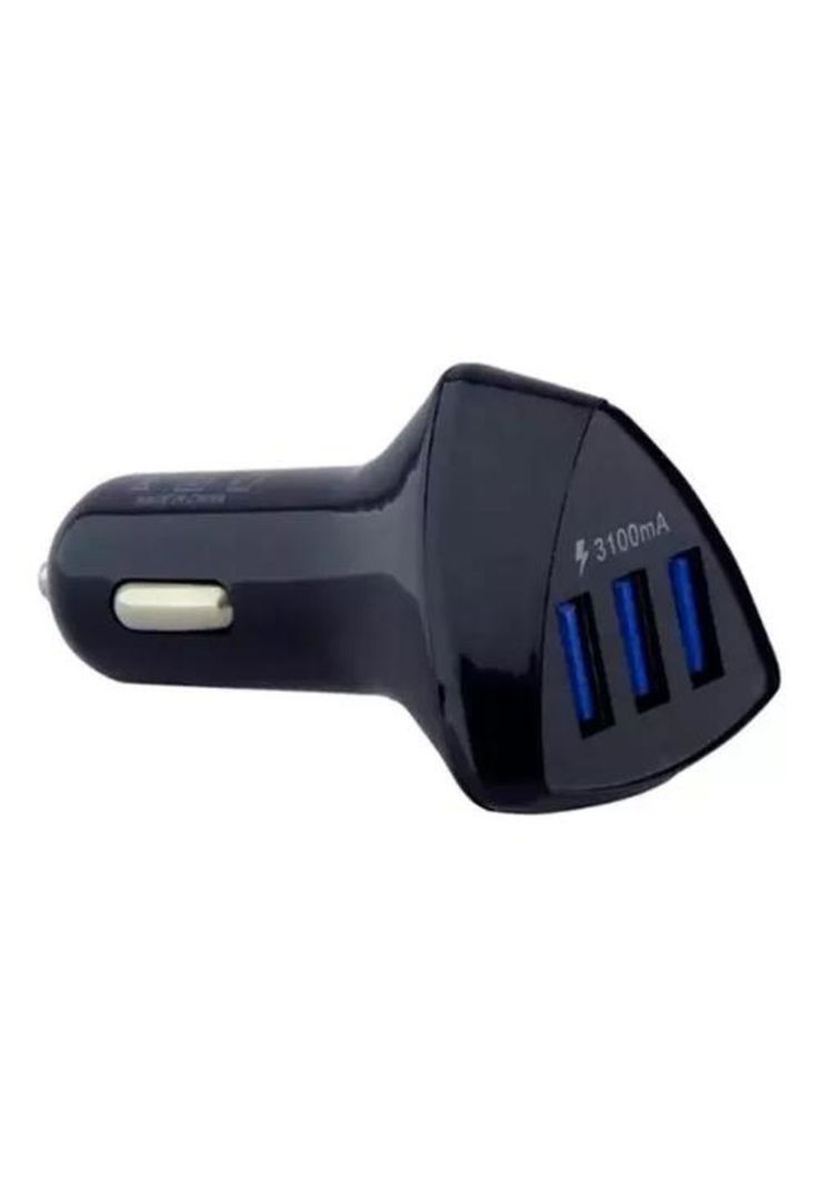 Cargador rápido auto para teléfonos triple USB 4.2A negro-0