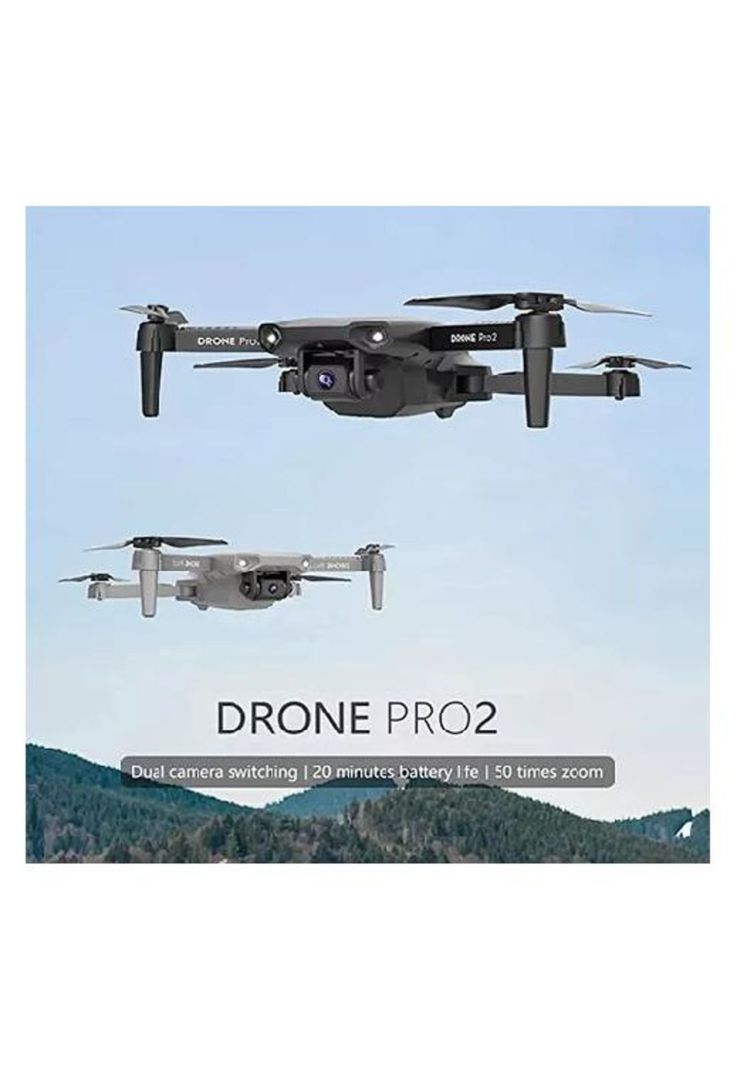 Dron con doble cámara ajustable FPV plegable negro-2