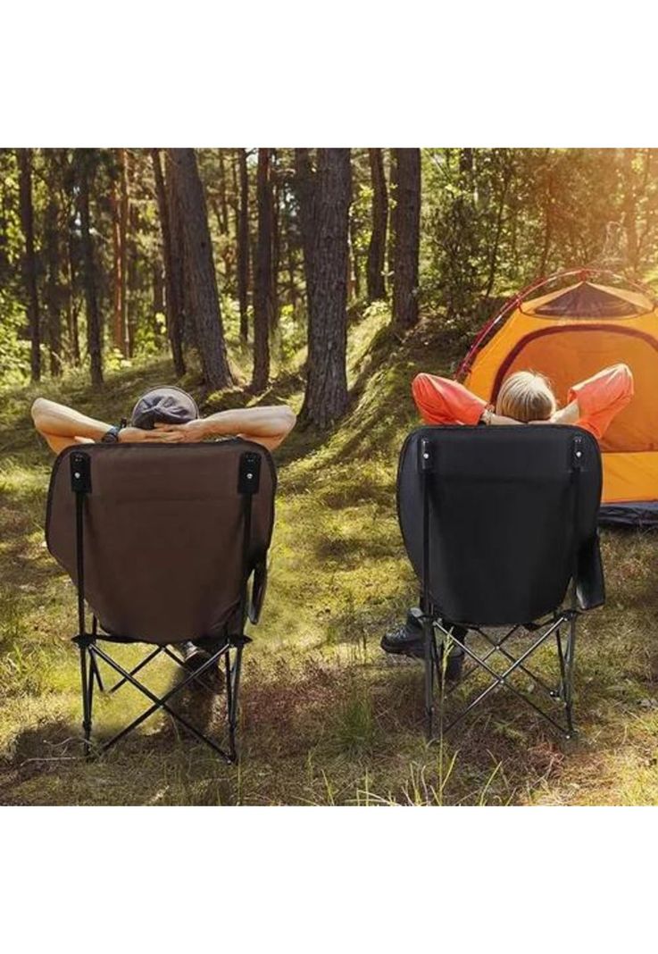 Silla plegable de camping con bolso portátil negra-4