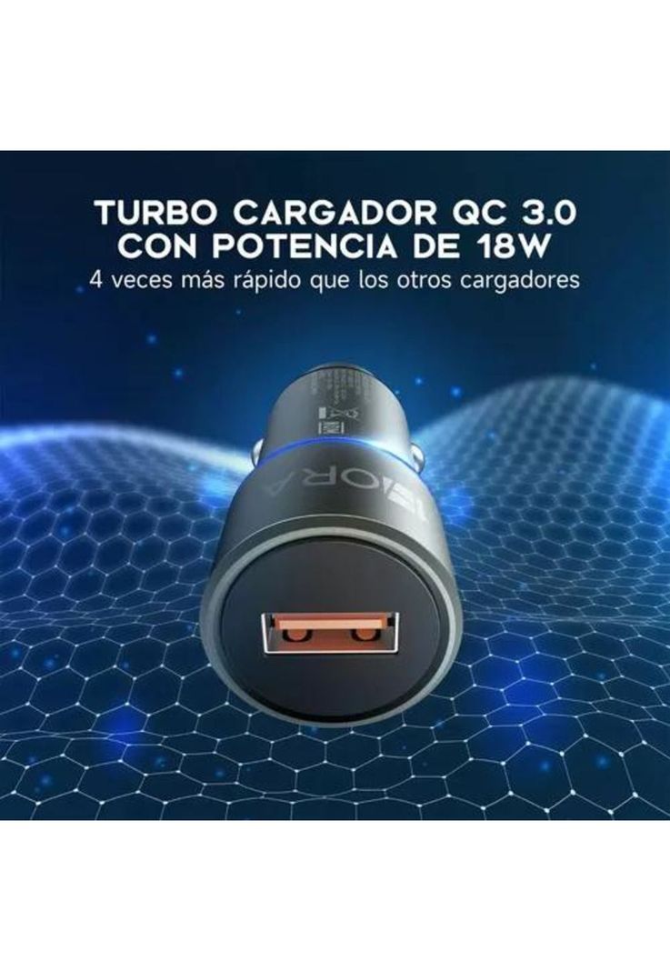 Cargador para auto 18W carga rápida con cable tipo C-4