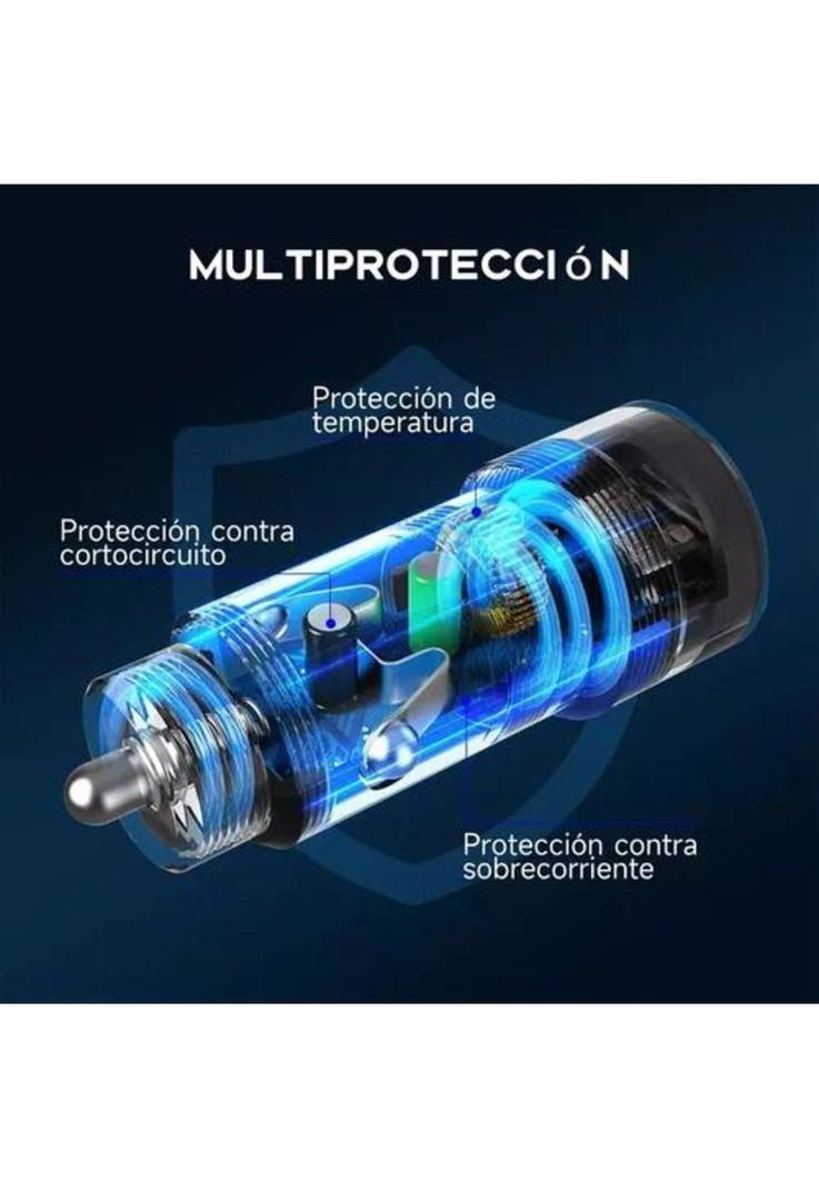 Cargador para auto 18W carga rápida con cable tipo C-6