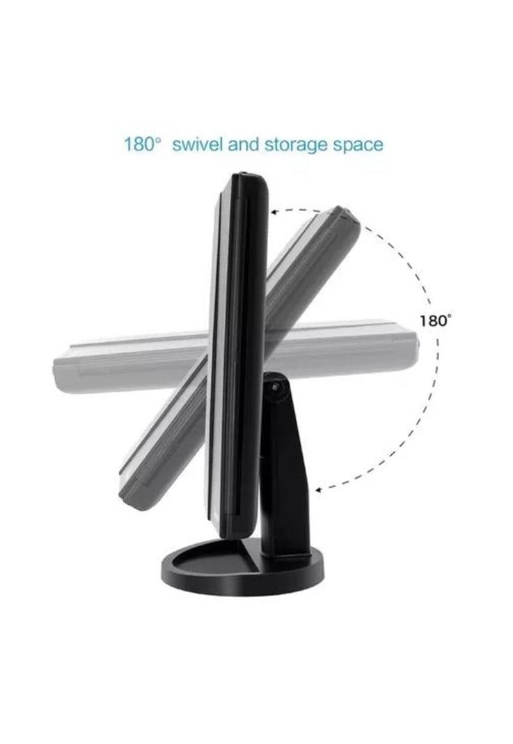 Espejo Maquillaje 22 Luces LED Aumento X1, X2, X3, X10 Giratorio Negro-1