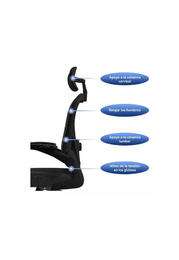 Silla de oficina ergonómica con soporte lumbar ajustable color negro-1