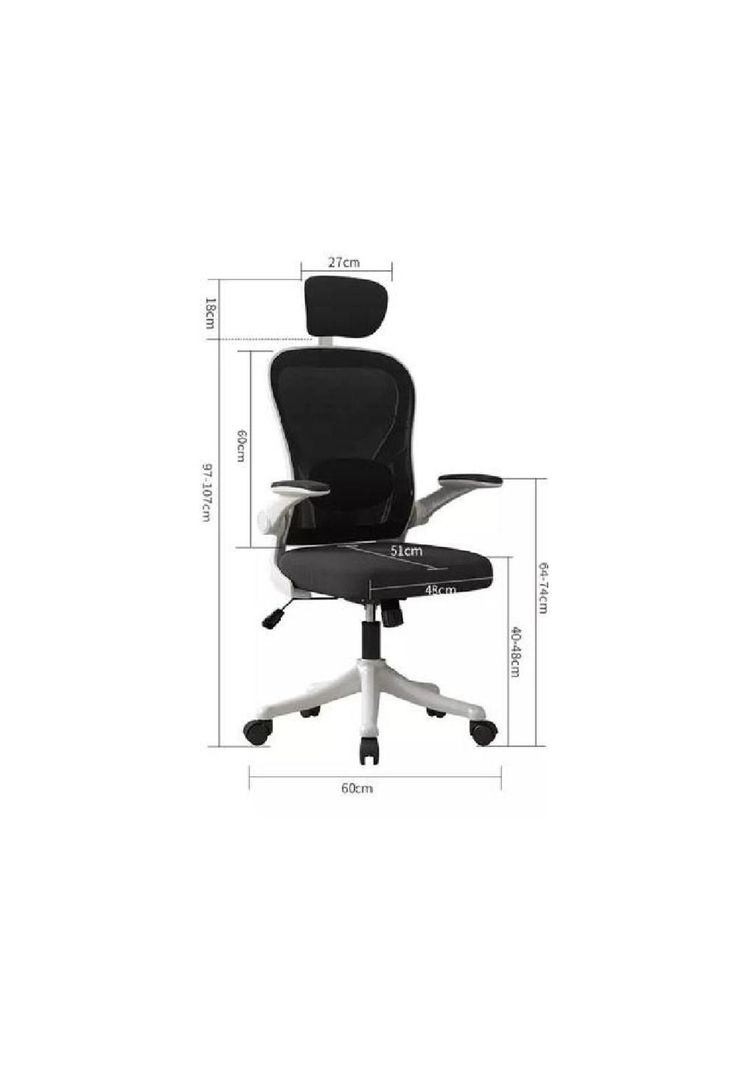 Silla de oficina ergonómica con soporte lumbar ajustable color negro-3
