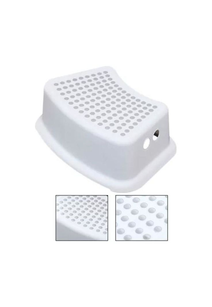 Piso alzador de baño para niños, color blanco-2