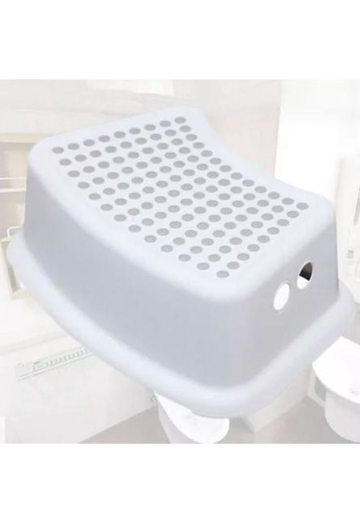 Piso alzador de baño para niños, color blanco-4