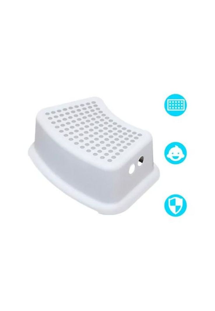 Piso alzador de baño para niños, color blanco-5