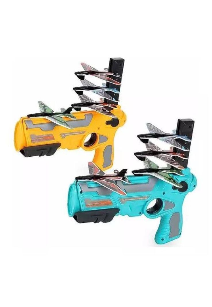 Juguete Pistola Lanzador De Aviones Espuma-1