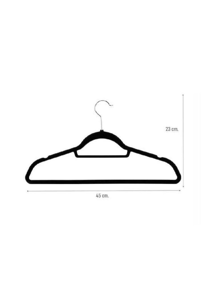Pack de 20 perchas terciopelo antideslizantes color negro-1