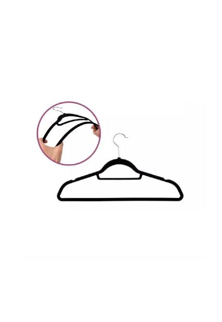 Pack de 20 perchas terciopelo antideslizantes color negro-3