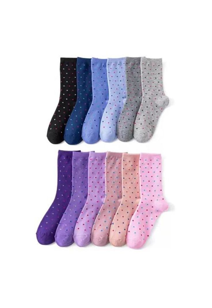Calcetines de algodón con diseño para mujer, pack de 12 pares, largos, multicolor-0
