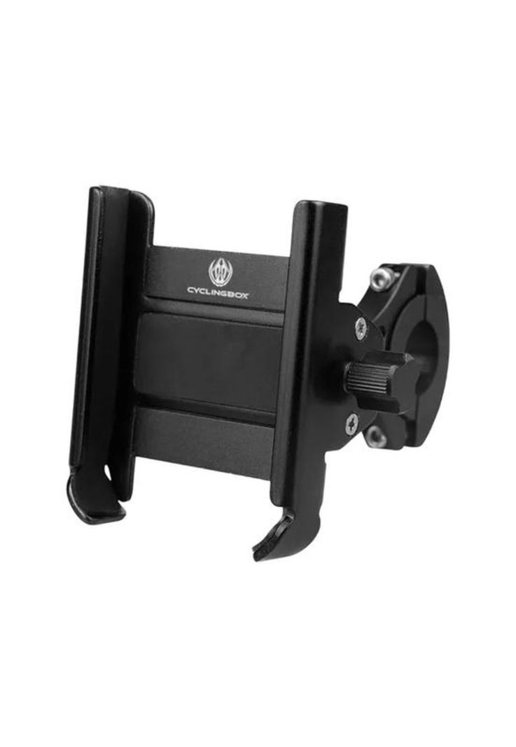 Soporte de aluminio para teléfono móvil en bicicleta, ciclismo, color negro-0