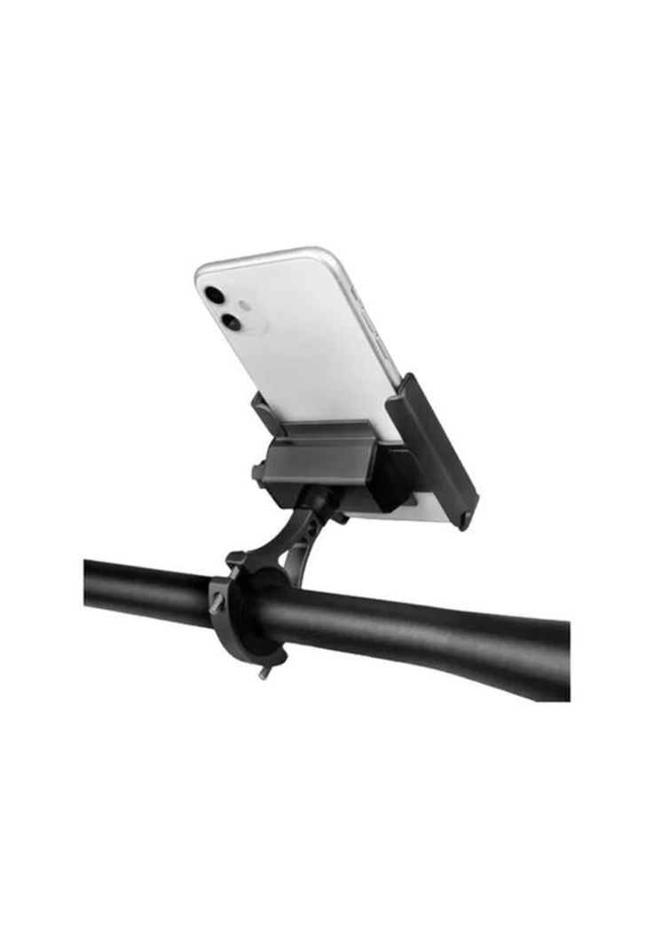 Soporte de aluminio para teléfono móvil en bicicleta, ciclismo, color negro-2