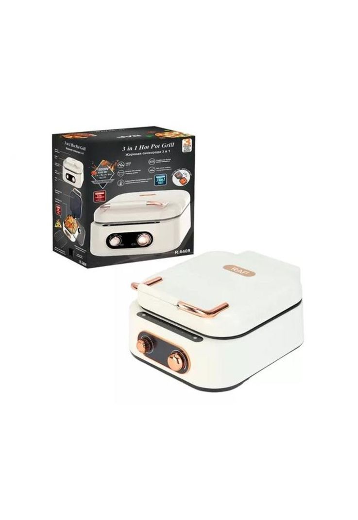 Parrilla de olla caliente 3 en 1 Hot Pot Grill R-5409, color blanco-2