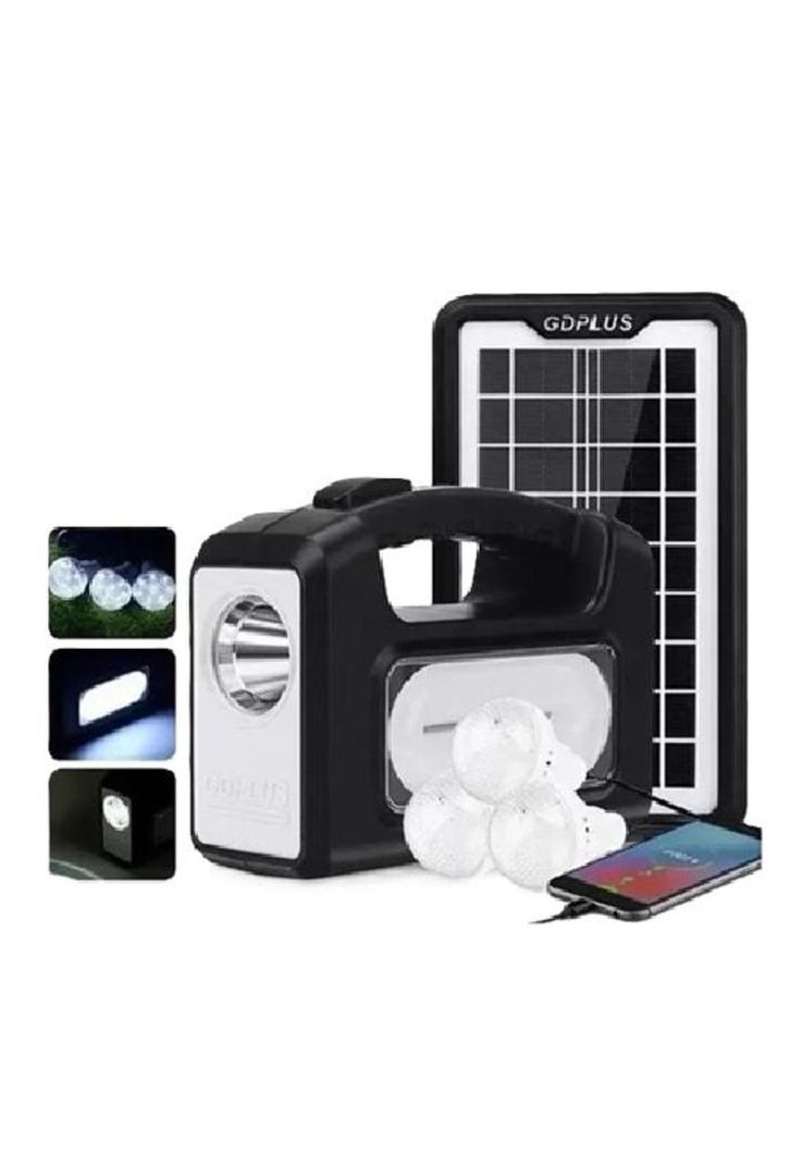 Kit solar de emergencia camping 36 hrs, GD-8, color negro-2
