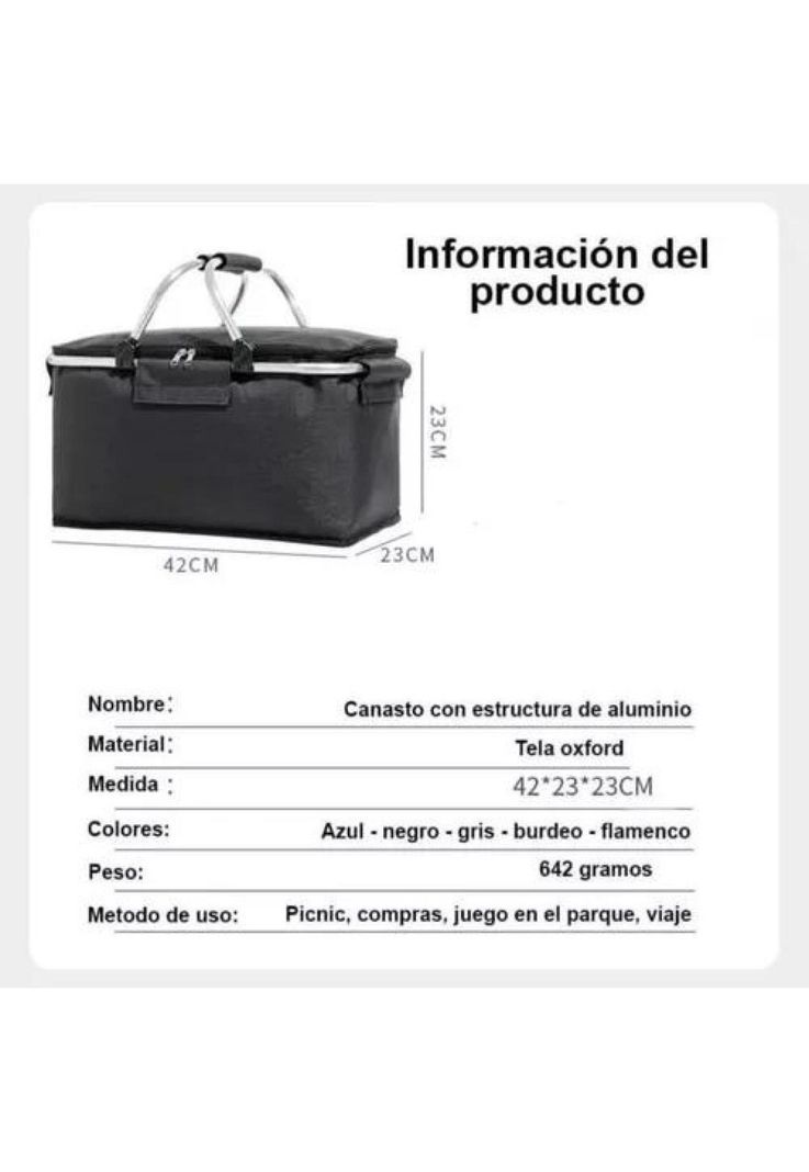 Canasta picnic cooler bolso térmica plegable portátil-2