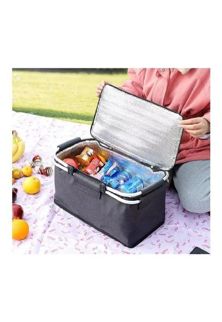Canasta picnic cooler bolso térmica plegable portátil-3