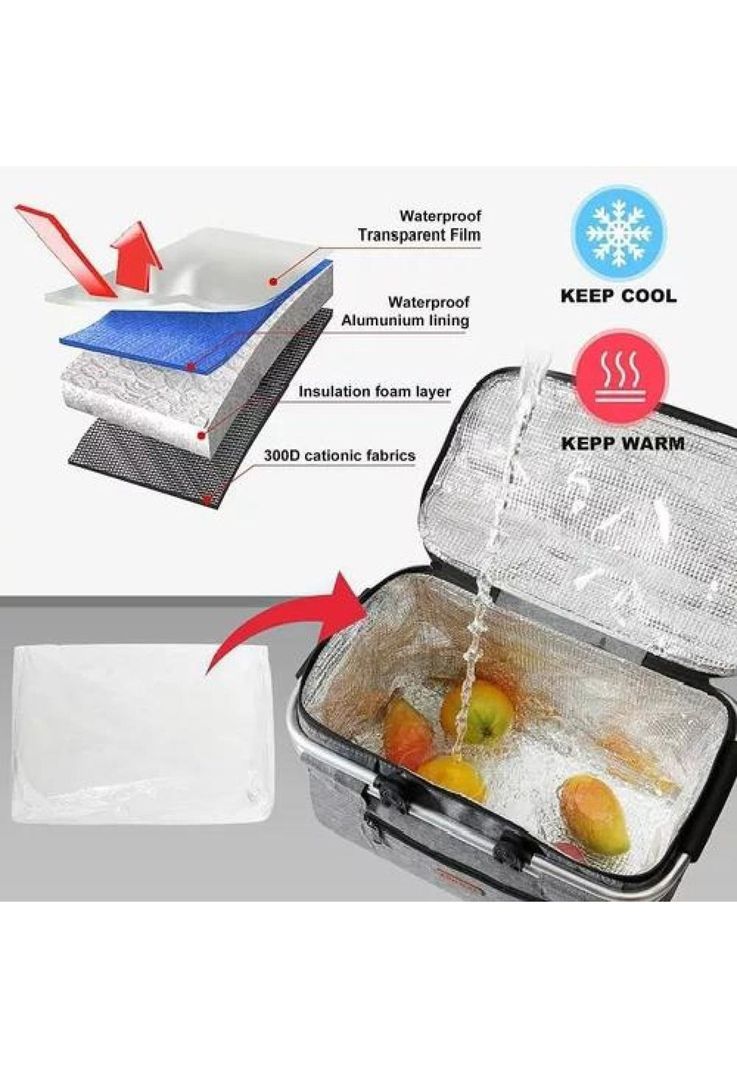 Canasta picnic cooler bolso térmica plegable portátil-4