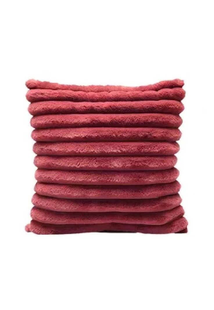 Pack 2 fundas de cojín super suave líneas decoración 43x43 cm color rojo-0