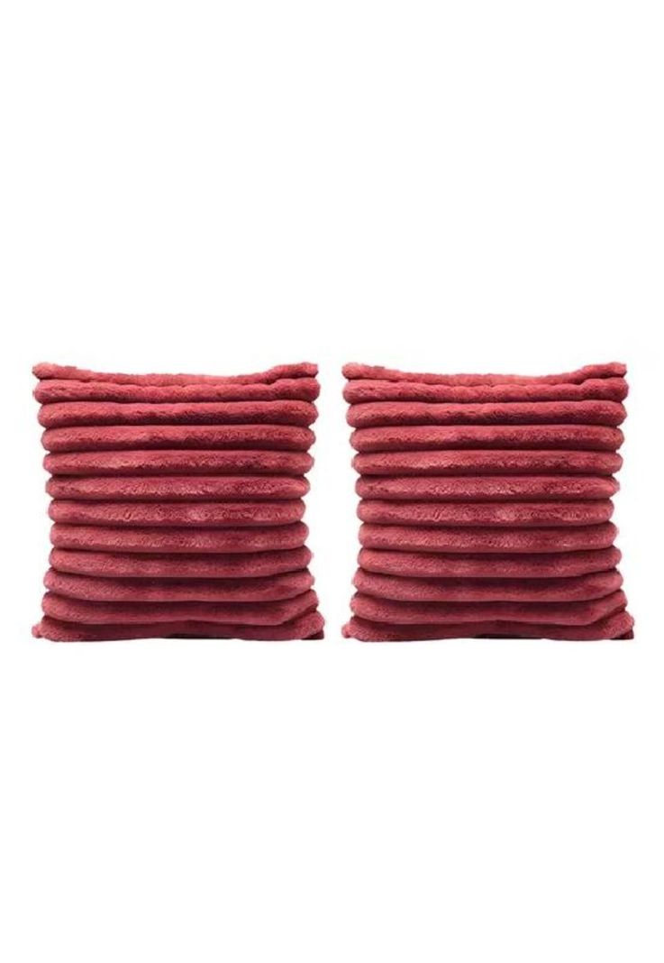 Pack 2 fundas de cojín super suave líneas decoración 43x43 cm color rojo-1