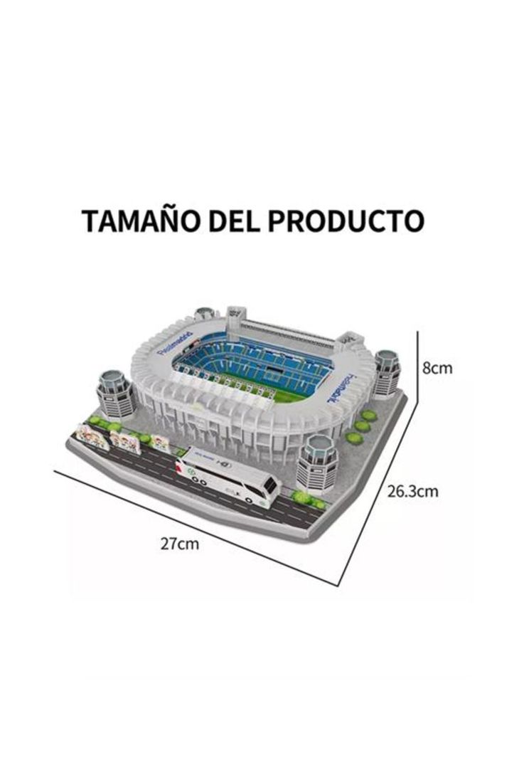 Puzzle 3d estadio santiago bernabéu real madrid multicolor-1