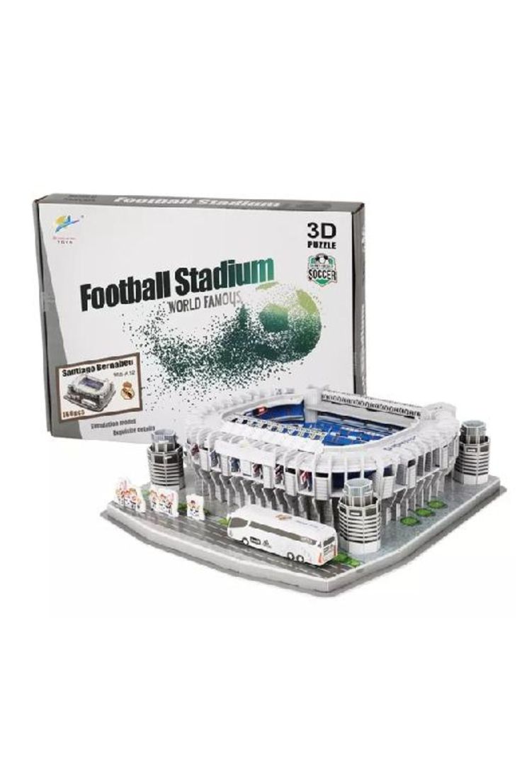 Puzzle 3d estadio santiago bernabéu real madrid multicolor-3