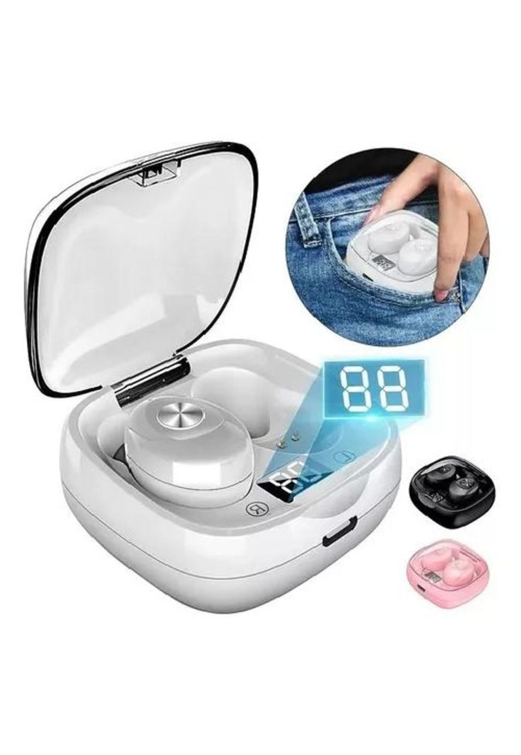 Auricular in-ear gamer inalámbrico XG-8 blanco con luz LED-3