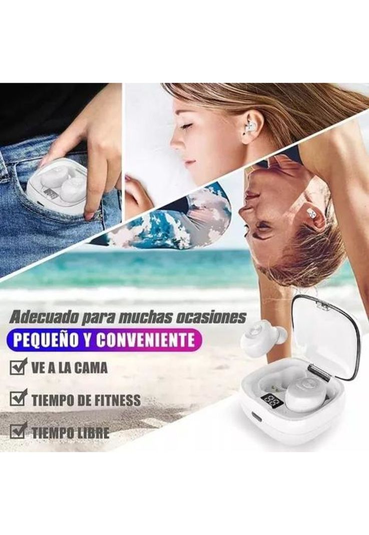Auricular in-ear gamer inalámbrico XG-8 blanco con luz LED-4