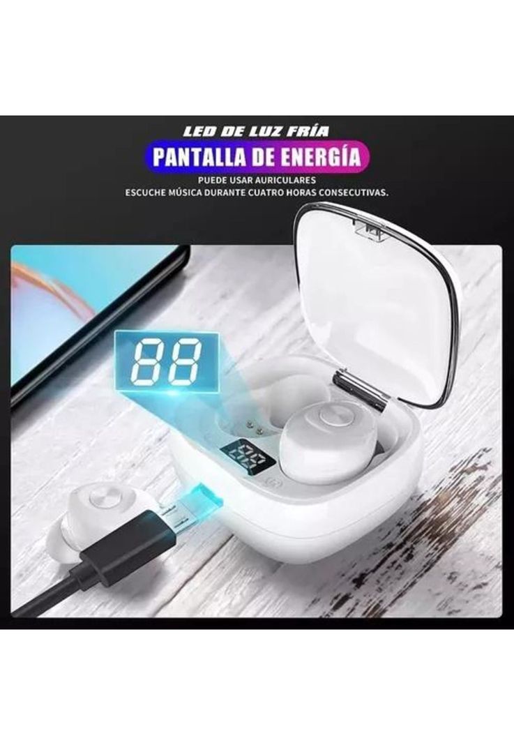 Auricular in-ear gamer inalámbrico XG-8 blanco con luz LED-5