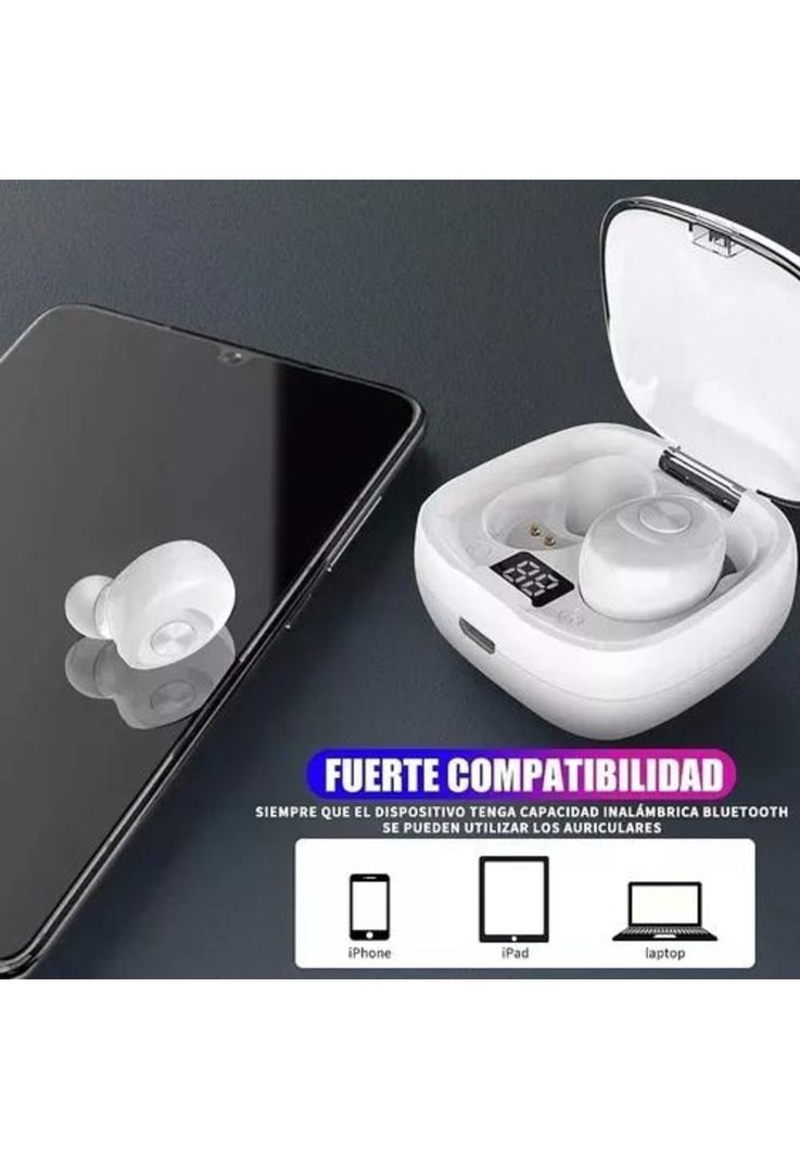 Auricular in-ear gamer inalámbrico XG-8 blanco con luz LED-6