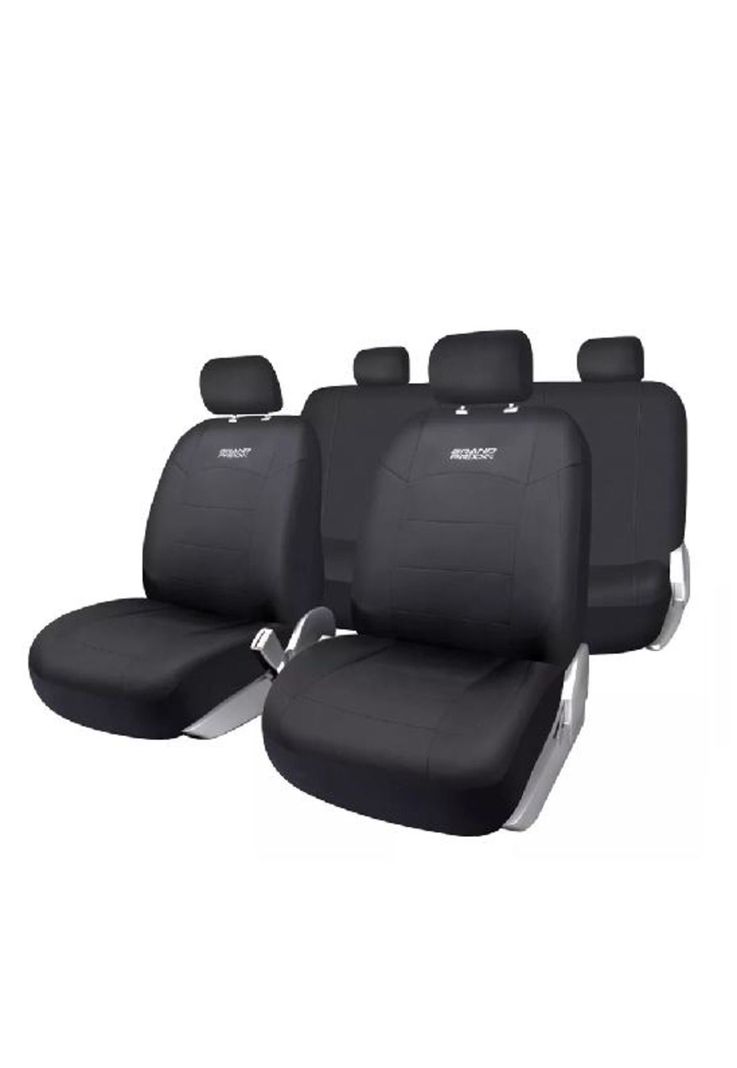 Funda cubre asiento auto camioneta universal Grand Prix, color negro-0