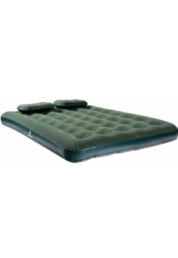 Colchón inflable doble Klimber, + inflador + 2 almohadas, color verde-3